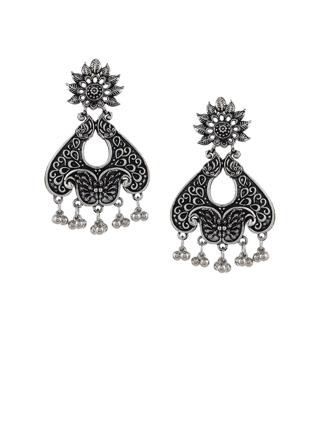 Silvermerc Designs Silver-Plated Oxidised German Silver Floral Drop Earrings
Silvermerc Designs Silver-Plated Oxidised German Silver Floral Drop Earrings