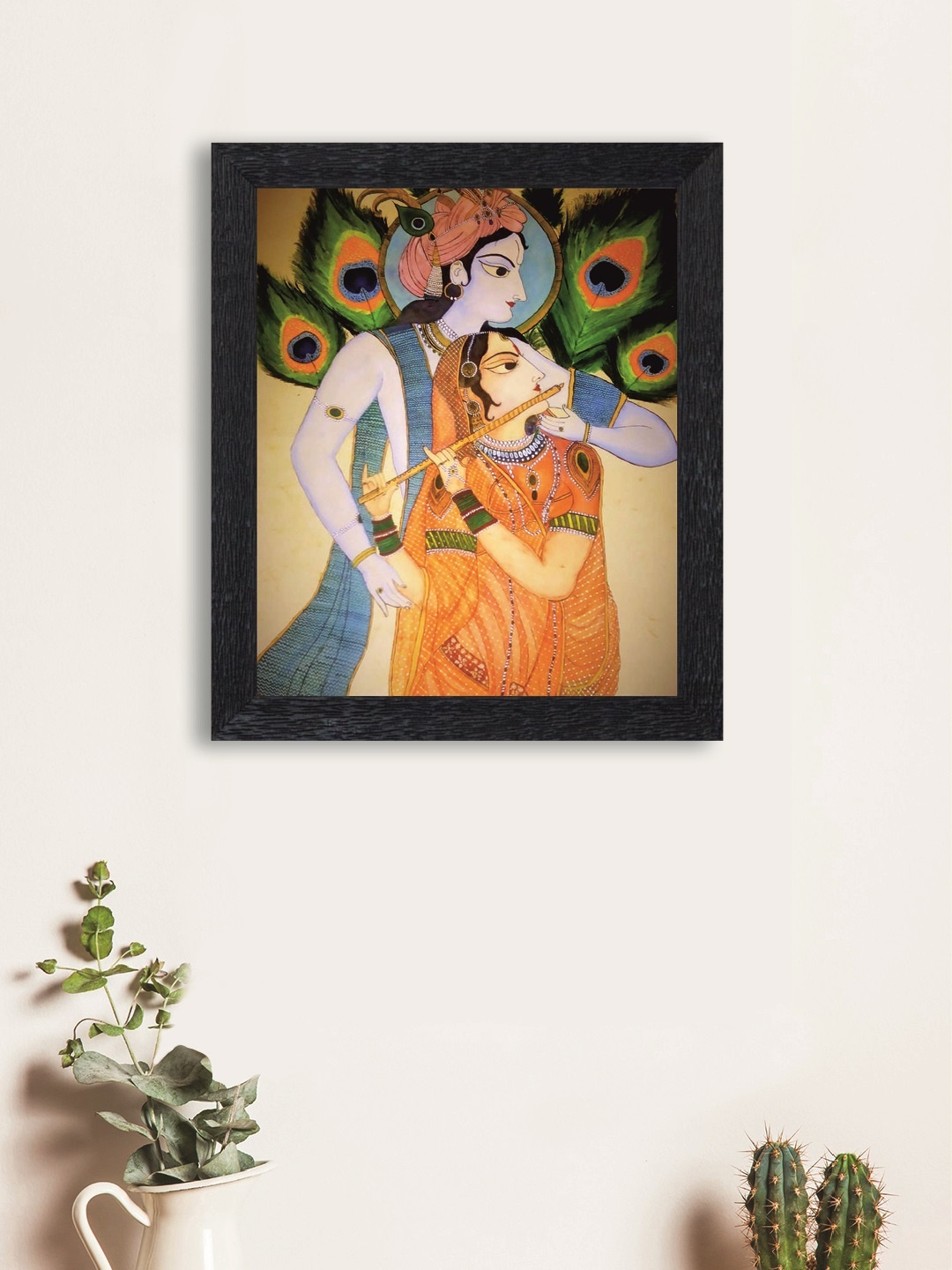 nest ART Multicoloured Radha Krishna Synthetic Wood Wall Art, Multi