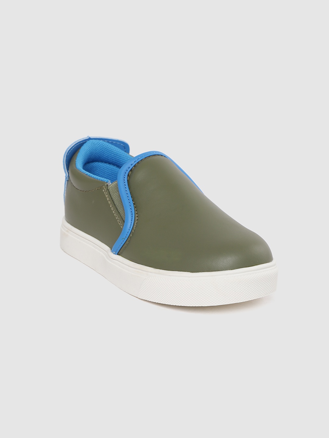 United Colors of Benetton Kids Olive Green Slip-On Sneakers