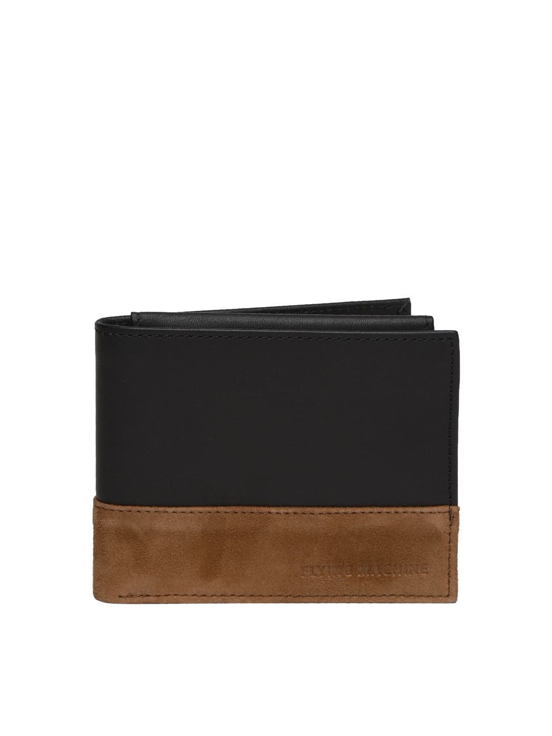 Flying Machine Men Black & Brown Leather Wallet