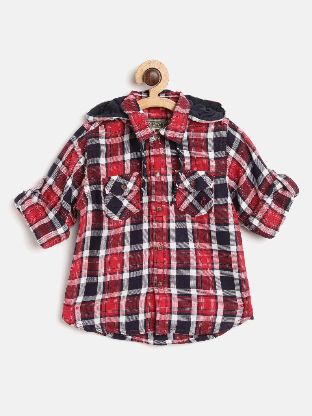 Gini and Jony Boys Red & Navy Blue Regular Fit Checked Casual Shirt with Detachable Hood
Gini and Jony Boys Red & Navy Blue Regular Fit Checked Casual Shirt with Detachable Hood