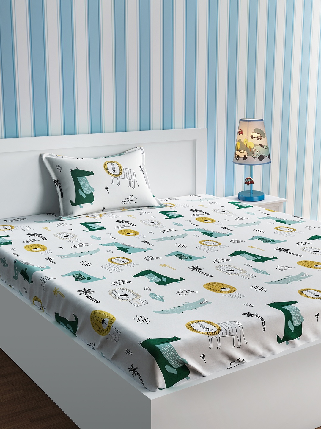 URBAN DREAM Multicoloured Printed 210 TC Cotton 1 Single Bedsheet with 1 Pillow Cover, Multi
URBAN DREAM Multicoloured Printed 210 TC Cotton 1 Single Bedsheet with 1 Pillow Cover, Multi