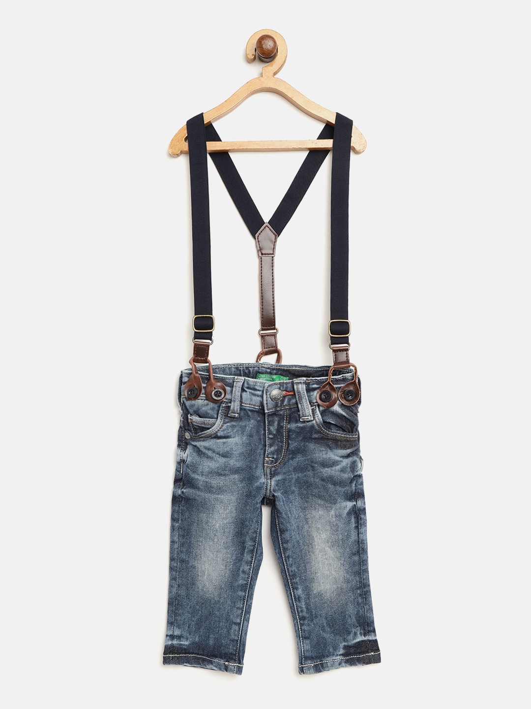 United Colors of Benetton Boys Blue Slim Fit Mid-Rise Stretchable Jeans with Suspenders
United Colors of Benetton Boys Blue Slim Fit Mid-Rise Stretchable Jeans with Suspenders