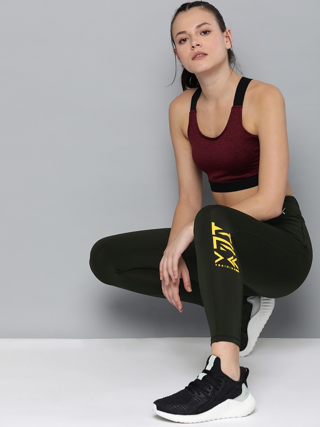 HRX by Hrithik Roshan Women Black Rapid dry Skinny Fit Training Tights