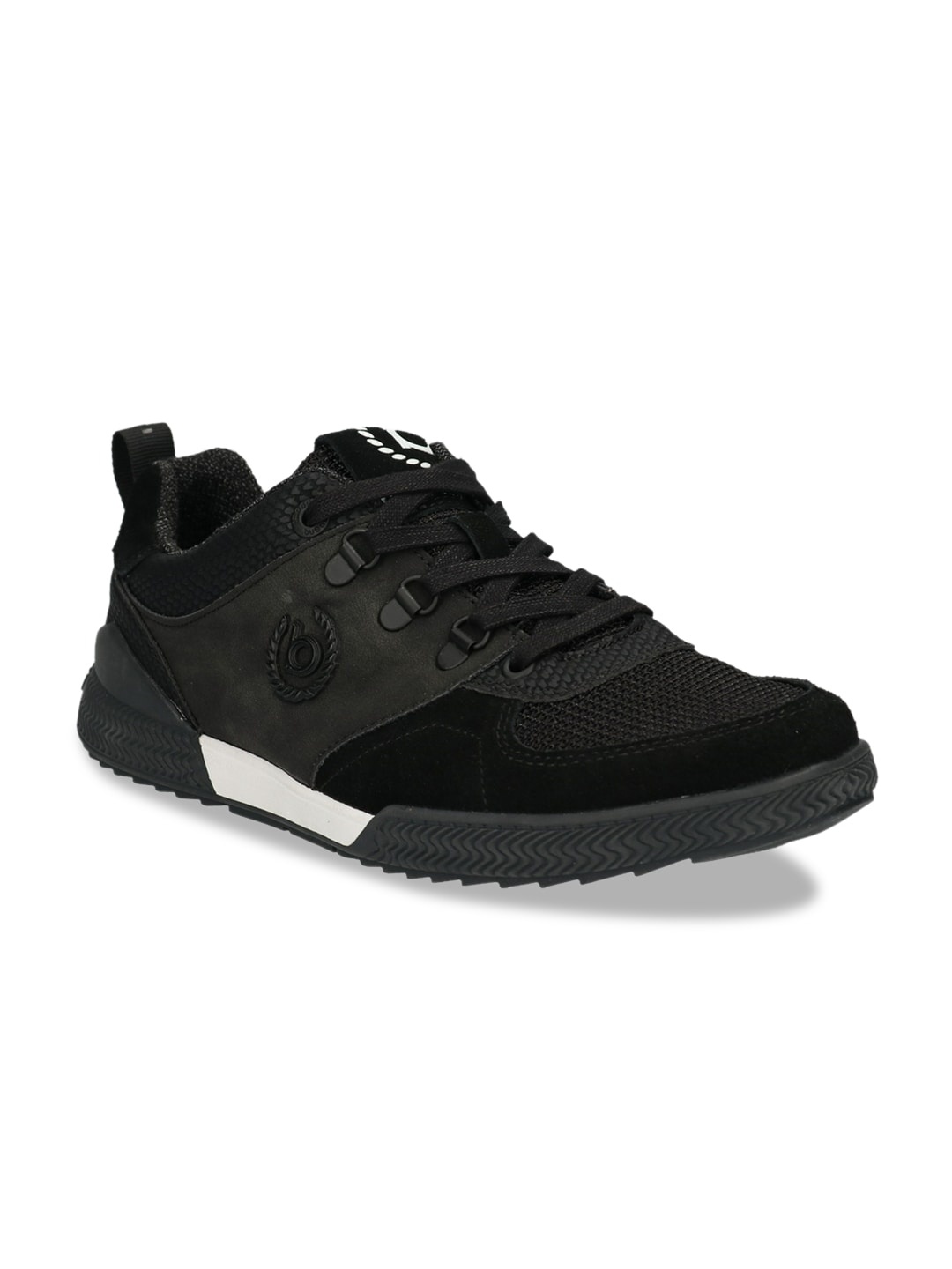Bugatti Men Black Woven Design Sneakers