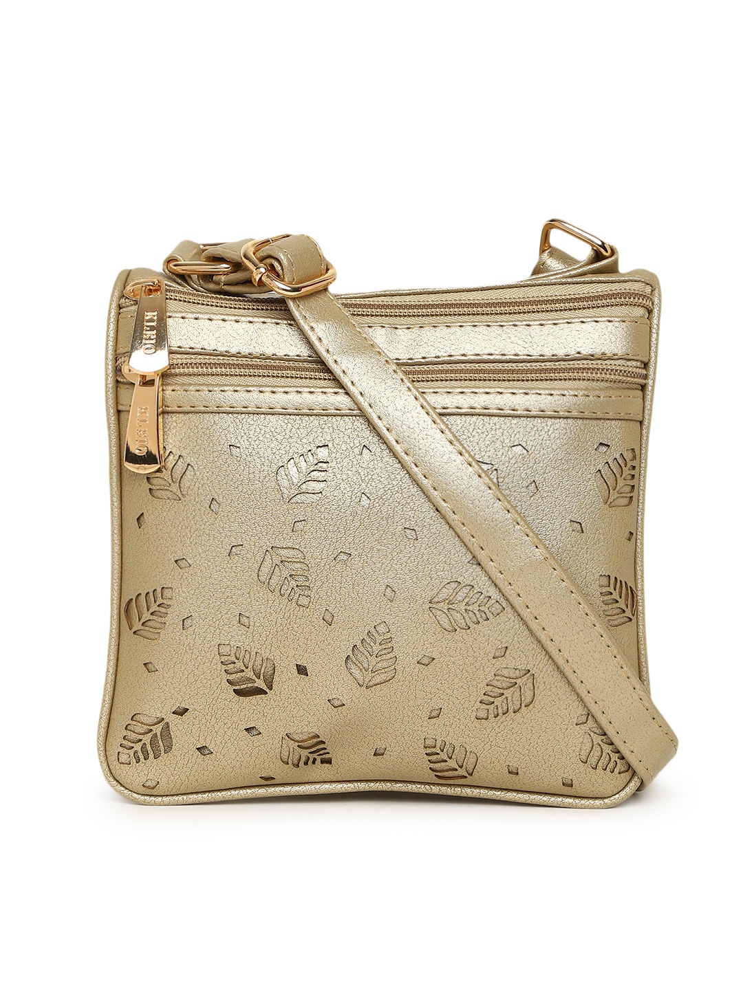 KLEIO Gold-Toned Laser Cut Sling Bag