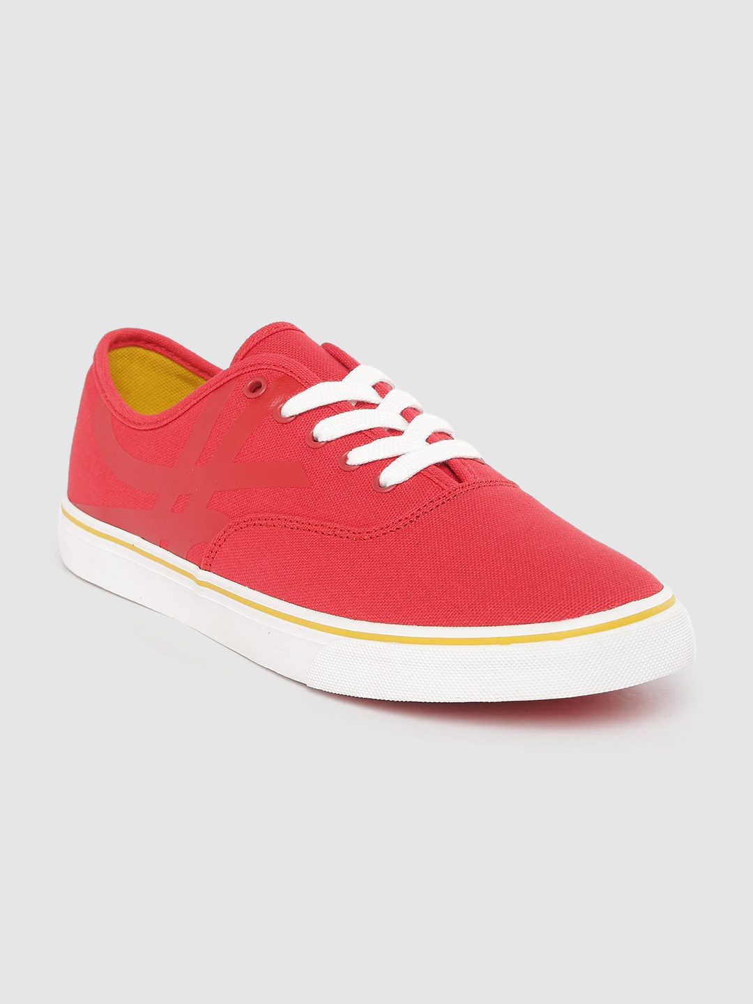 United Colors of Benetton Men Red Solid Sneakers