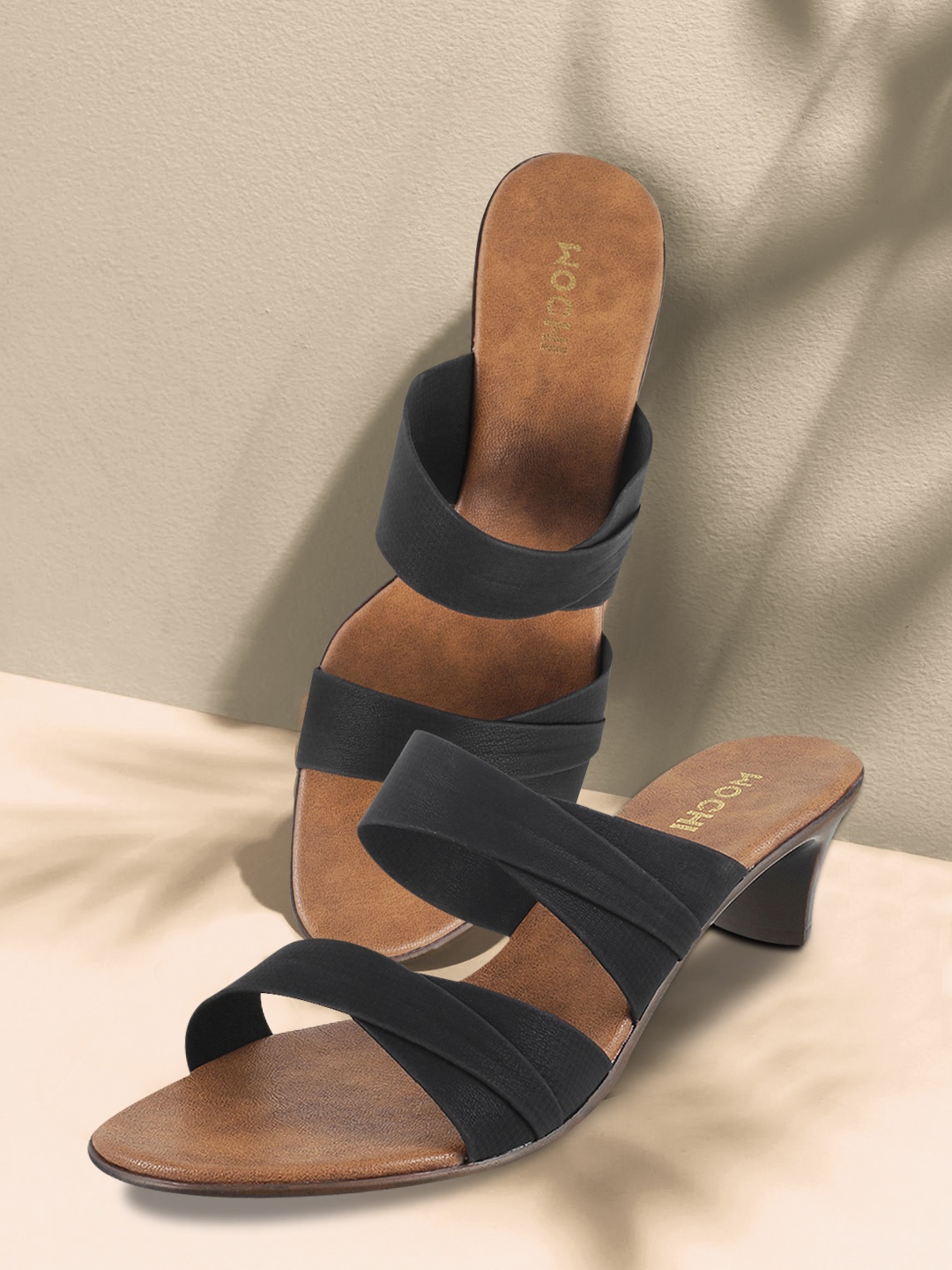 Mochi Women Black Solid Heels