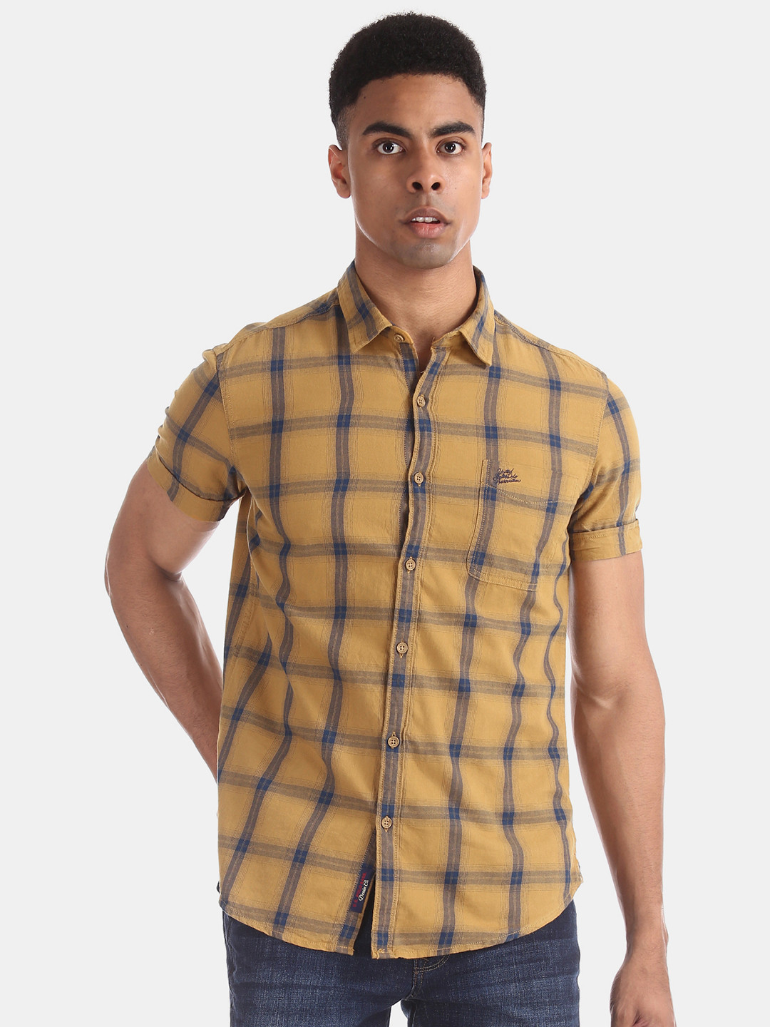 U.S. Polo Assn. Denim Co. Men Mustard Yellow & Navy Blue Slim Fit Checked Casual Shirt
U.S. Polo Assn. Denim Co. Men Mustard Yellow & Navy Blue Slim Fit Checked Casual Shirt