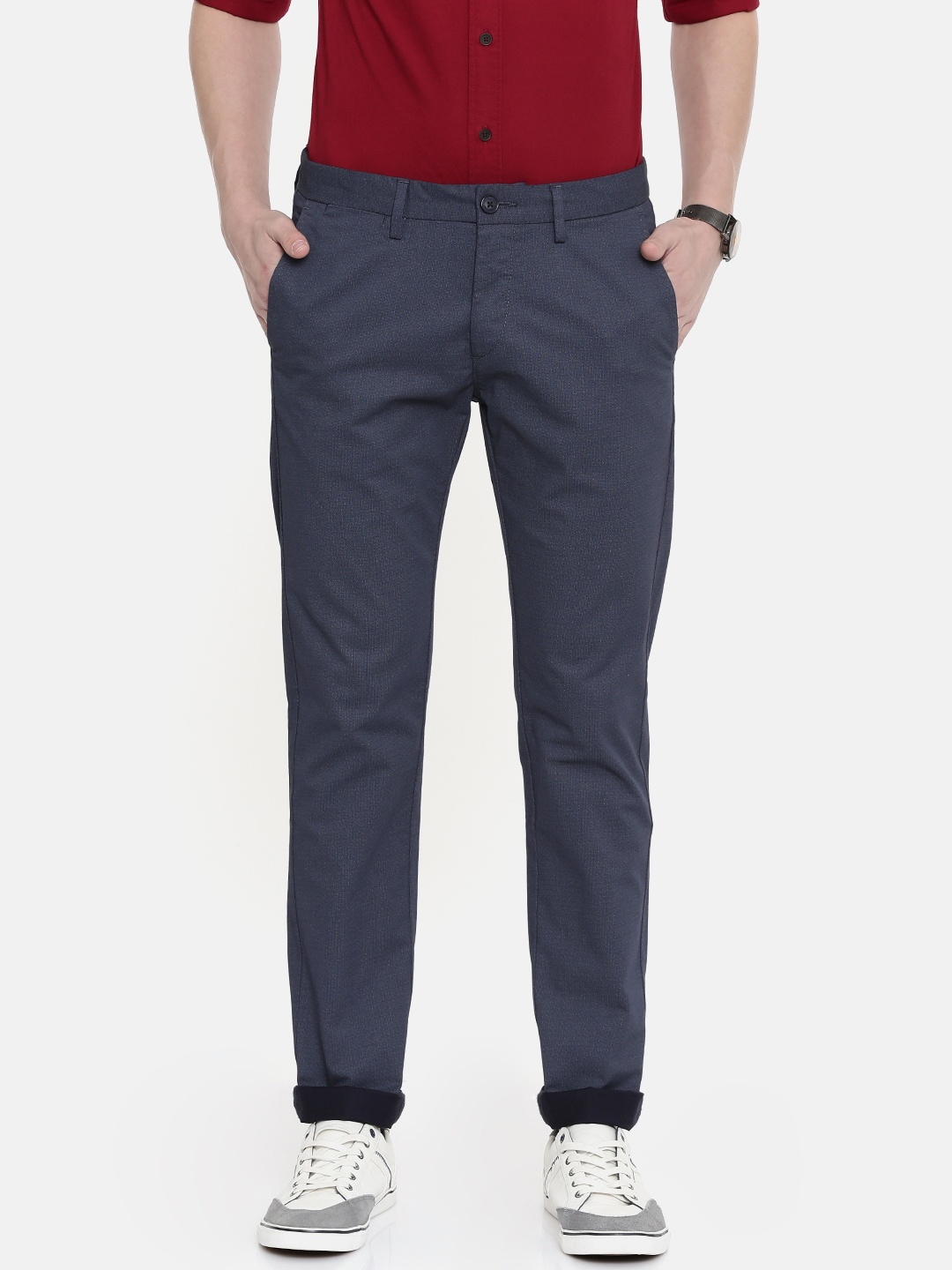 U.S. Polo Assn. Men Navy Blue & Grey Printed Austin Trim Fit Regular Trousers
U.S. Polo Assn. Men Navy Blue & Grey Printed Austin Trim Fit Regular Trousers