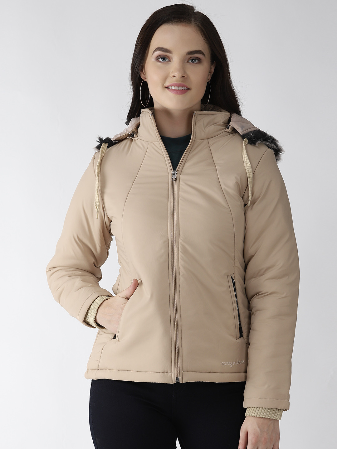 Foreign Culture By Fort Collins Women Beige Solid Parka Jacket with Detachable Hood, White
Foreign Culture By Fort Collins Women Beige Solid Parka Jacket with Detachable Hood, White