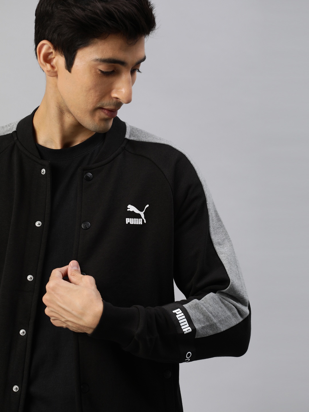 one8 x PUMA Men Black Solid VK Sweat Sporty Track Jacket