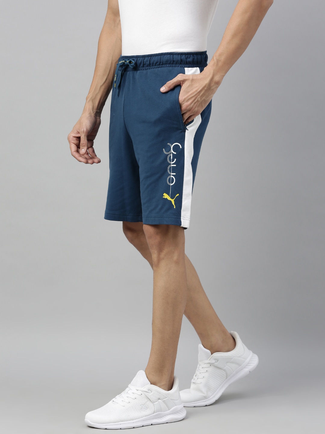Puma Men Blue & White Virat Kohli Sports Shorts