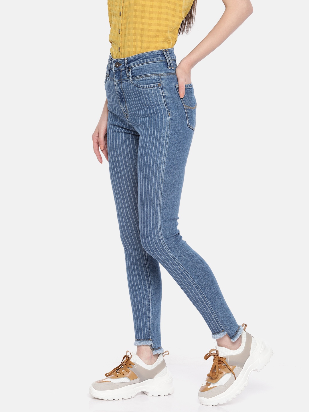 Pepe Jeans Women Blue Striped Syd Dion Skinny Fit High-Rise Clean Look Stretchable Jeans
Pepe Jeans Women Blue Striped Syd Dion Skinny Fit High-Rise Clean Look Stretchable Jeans