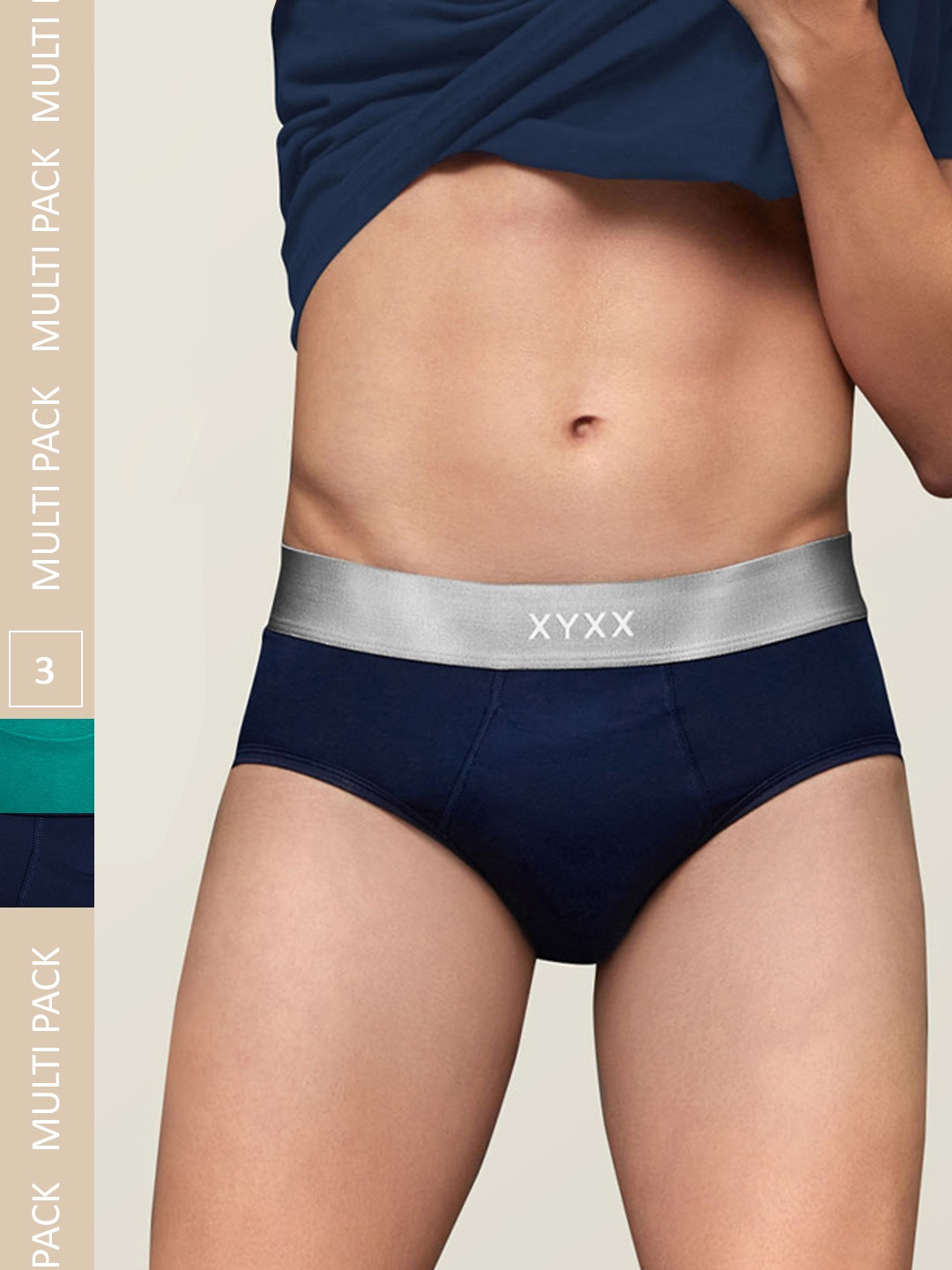 XYXX Men IntelliSoft Antimicrobial Micro Modal Pack of 3 Dualist Briefs XYBRF3PCKN359, Navy blue
XYXX Men IntelliSoft Antimicrobial Micro Modal Pack of 3 Dualist Briefs XYBRF3PCKN359, Navy blue