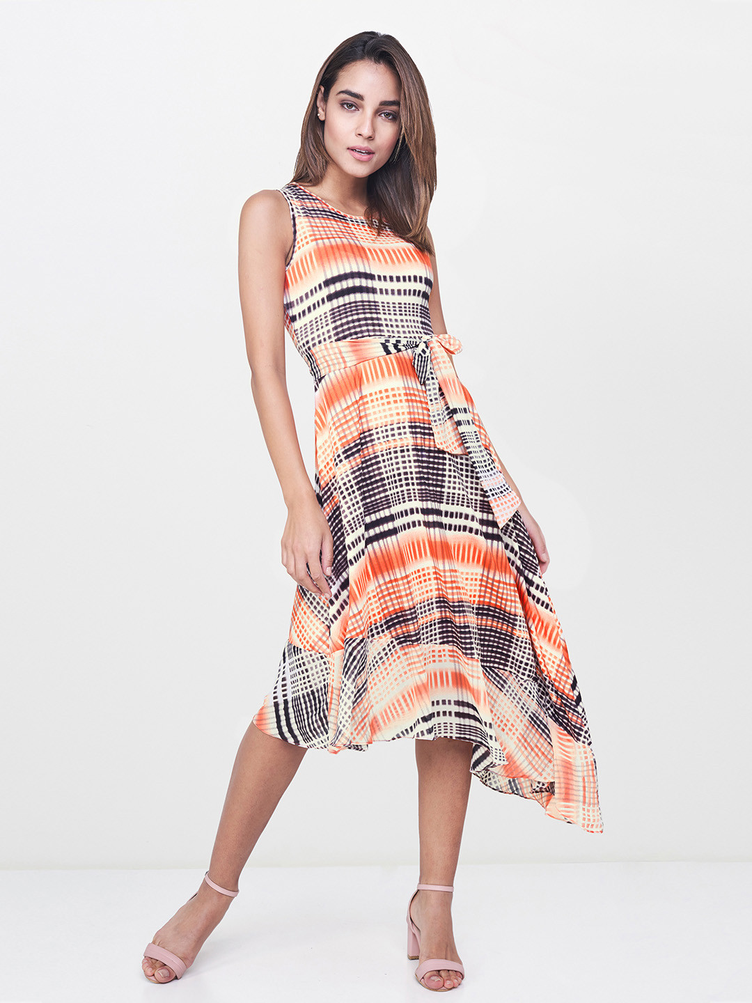 AND Women Orange & Black Printed A-Line Dress
AND Women Orange & Black Printed A-Line Dress