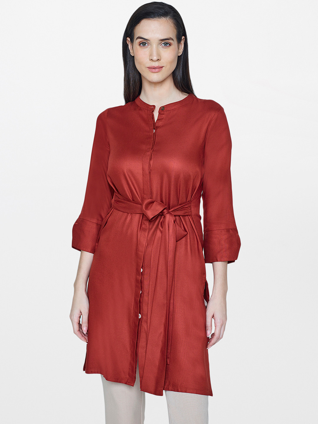 AND Women Rust Red Solid A-Line Tunic
AND Women Rust Red Solid A-Line Tunic