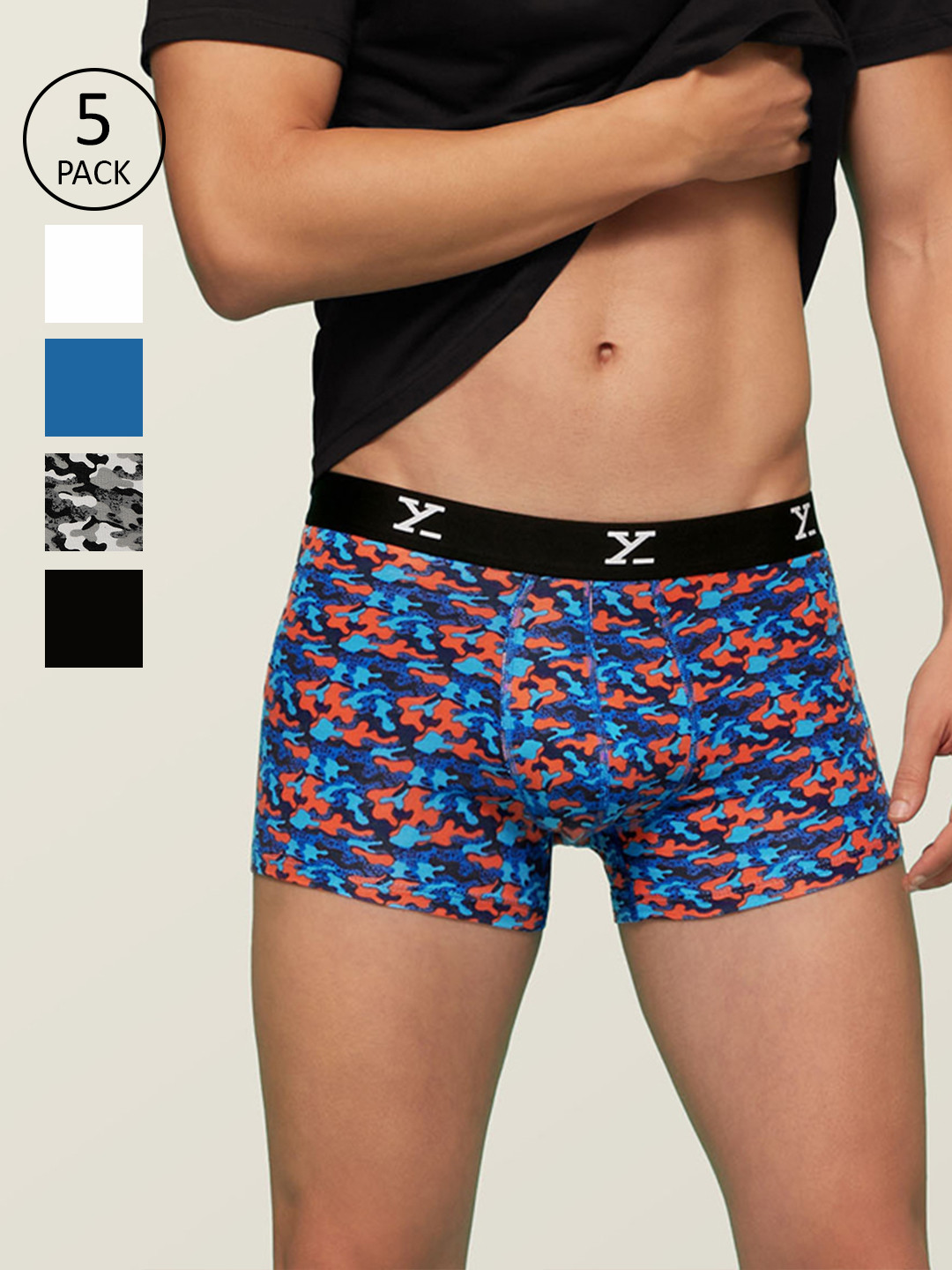 XYXX Men IntelliSoft Antimicrobial Micro Modal Pack of 5 Shuffle Trunks XYTRNK5PCKN104, Black
XYXX Men IntelliSoft Antimicrobial Micro Modal Pack of 5 Shuffle Trunks XYTRNK5PCKN104, Black