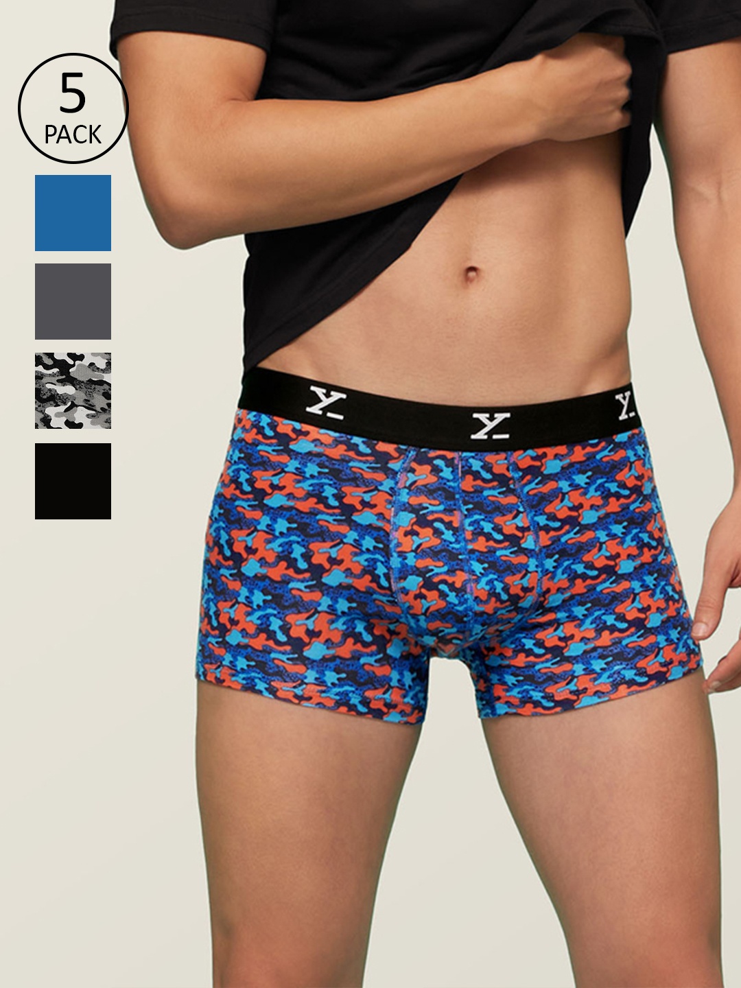 XYXX Men IntelliSoft Antimicrobial Micro Modal Pack of 5 Shuffle Trunks XYTRNK5PCKN111, Grey
XYXX Men IntelliSoft Antimicrobial Micro Modal Pack of 5 Shuffle Trunks XYTRNK5PCKN111, Grey