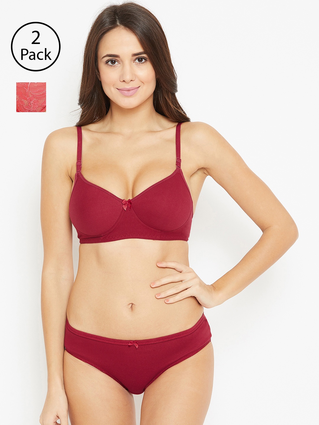 N-Gal Women Pack of 2 Lingerie Sets, Coral
