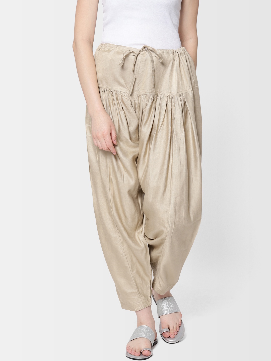 Fabindia Women Beige Solid Salwar