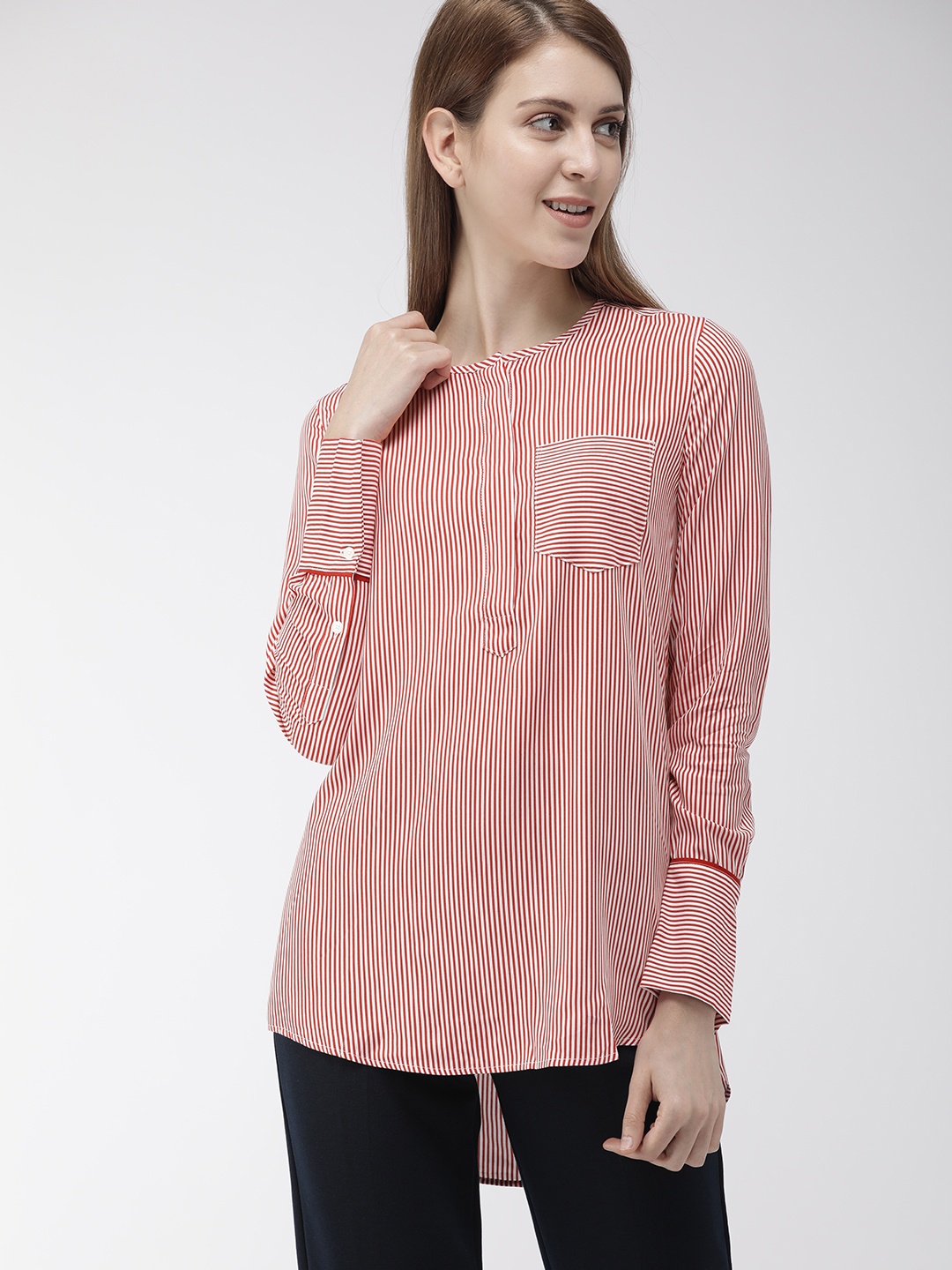 Tommy Hilfiger Women Red Striped Top
