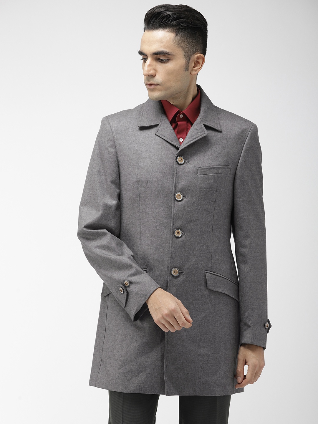 Raymond Men Charcoal Grey Solid Contemporary Regular Fit Single-Breasted Formal Blazer
Raymond Men Charcoal Grey Solid Contemporary Regular Fit Single-Breasted Formal Blazer