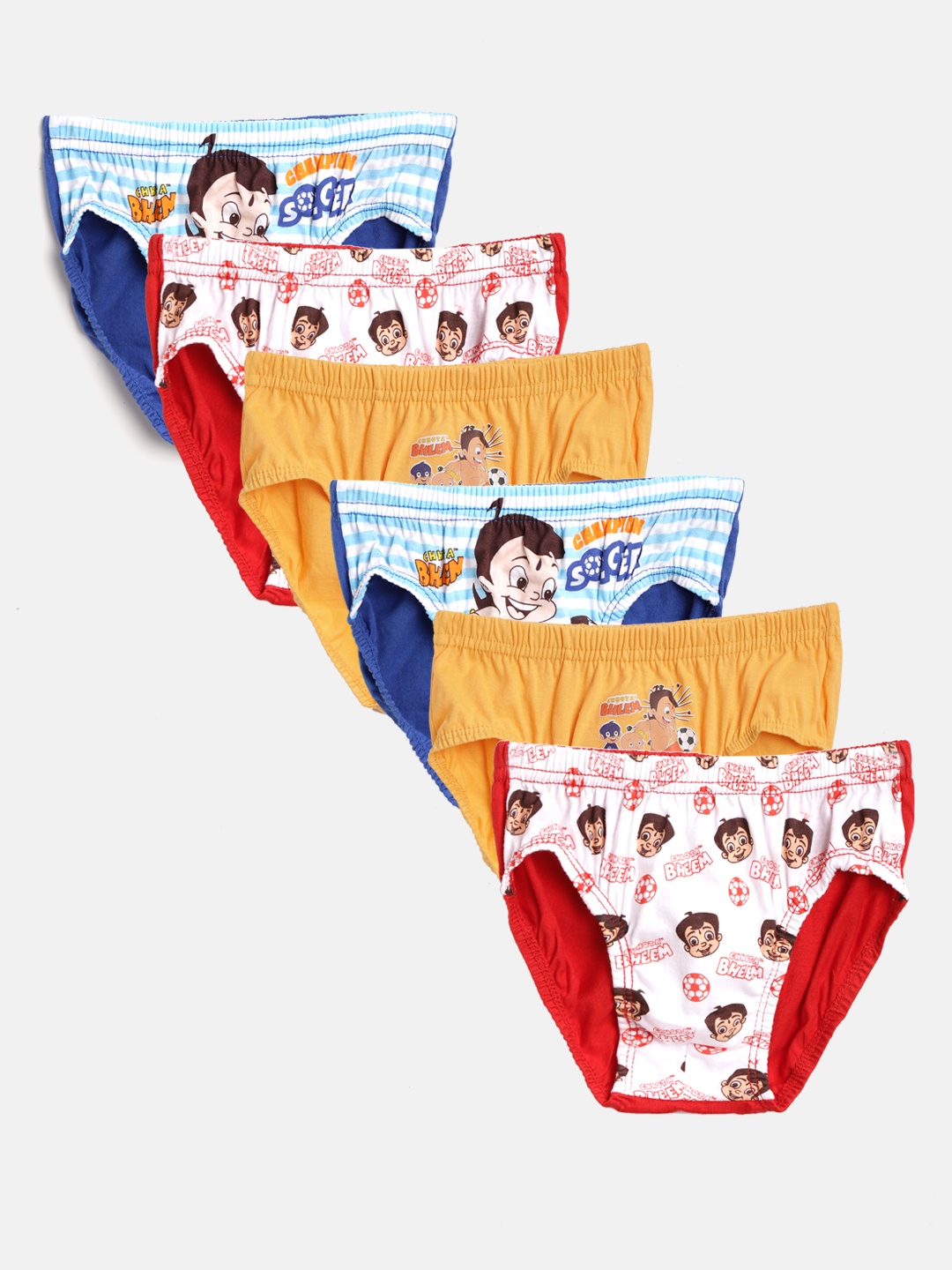 Bodycare Kids Boys Pack of 6 Assorted Chhota Bheem Printed Briefs 855ABCABC-65, Multi
Bodycare Kids Boys Pack of 6 Assorted Chhota Bheem Printed Briefs 855ABCABC-65, Multi