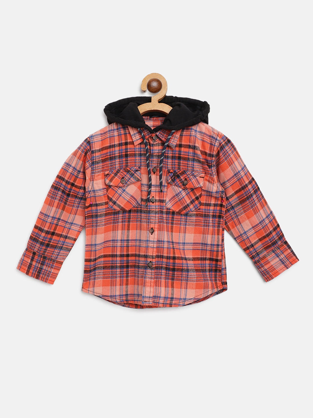 Gini and Jony Boys Orange & Blue Pure Cotton Slim Fit Checked Shirt with Detachable Hood
Gini and Jony Boys Orange & Blue Pure Cotton Slim Fit Checked Shirt with Detachable Hood