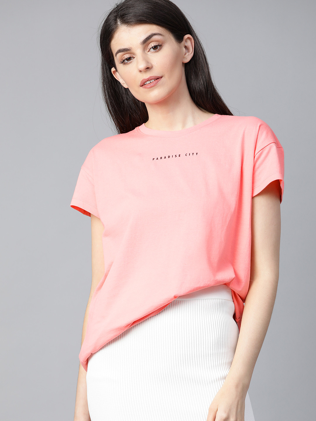 Kook N Keech Women Peach-Coloured Printed Back Round Neck Longline Pure Cotton T-shirt
Kook N Keech Women Peach-Coloured Printed Back Round Neck Longline Pure Cotton T-shirt