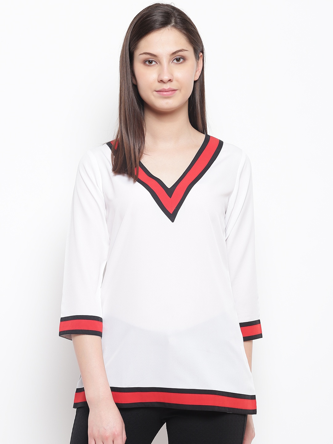 Karmic Vision Women White Solid Top