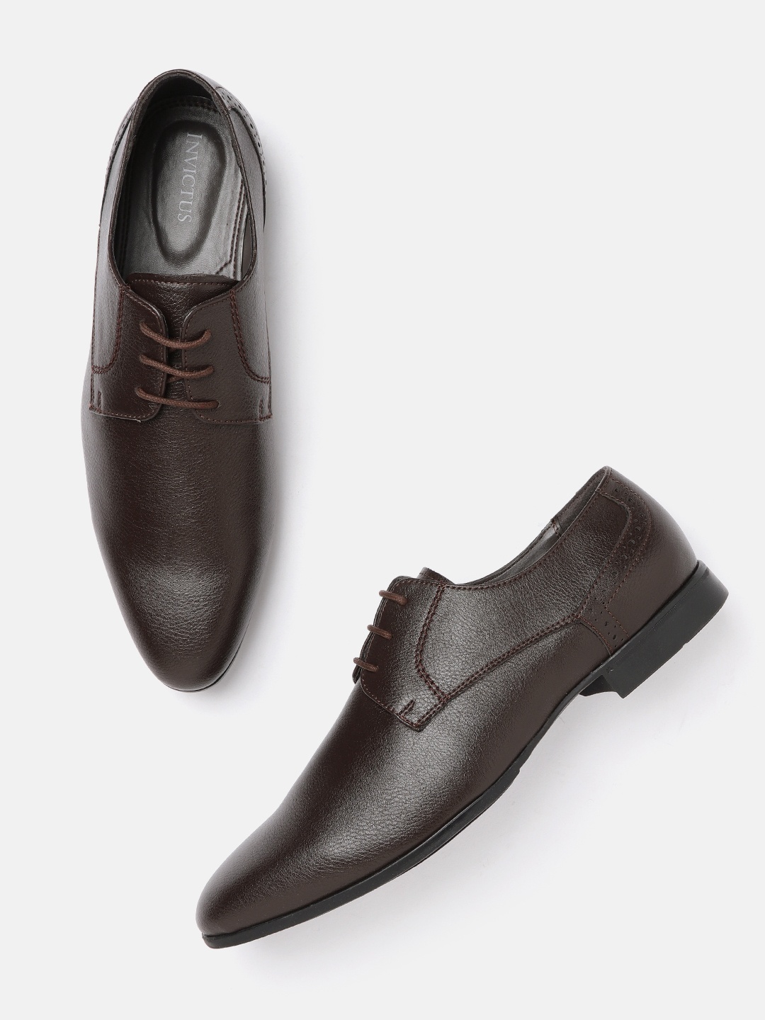 INVICTUS Men Coffee Brown Solid Formal Derbys