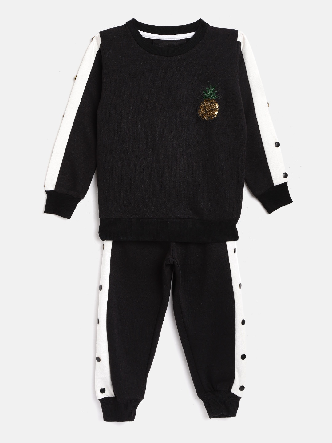 Lazy Shark Kids Black Solid Tracksuit