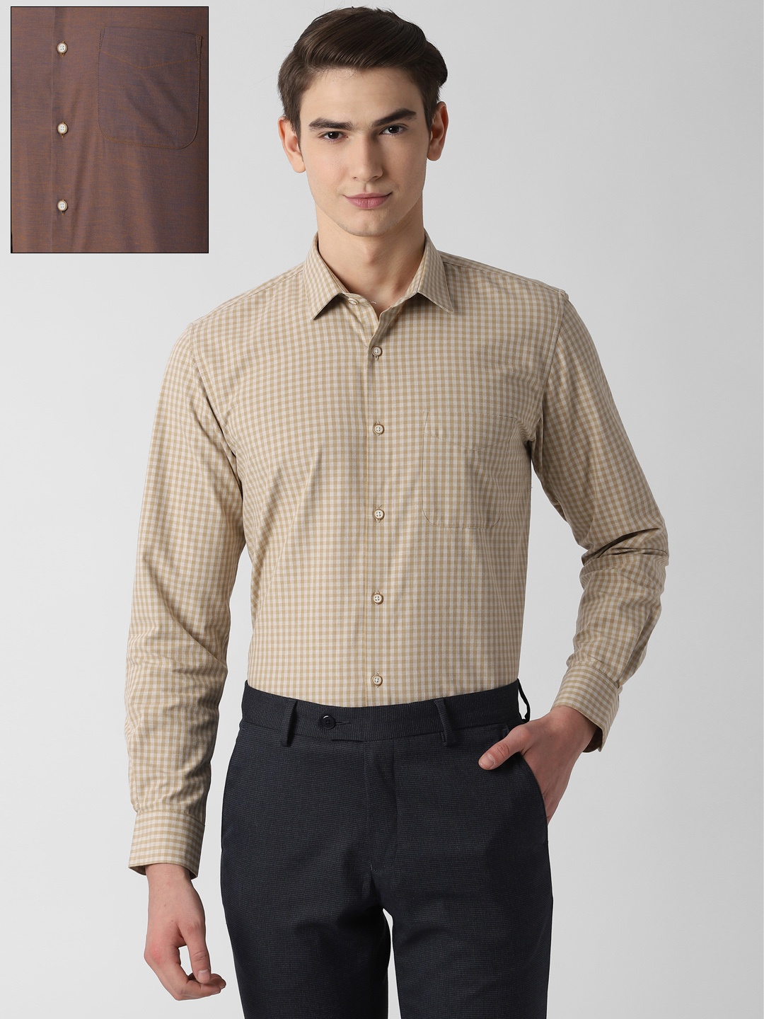 Peter England Men Pack Of 2 Slim Fit Gingham Checks Checked Formal Shirt, Beige
Peter England Men Pack Of 2 Slim Fit Gingham Checks Checked Formal Shirt, Beige