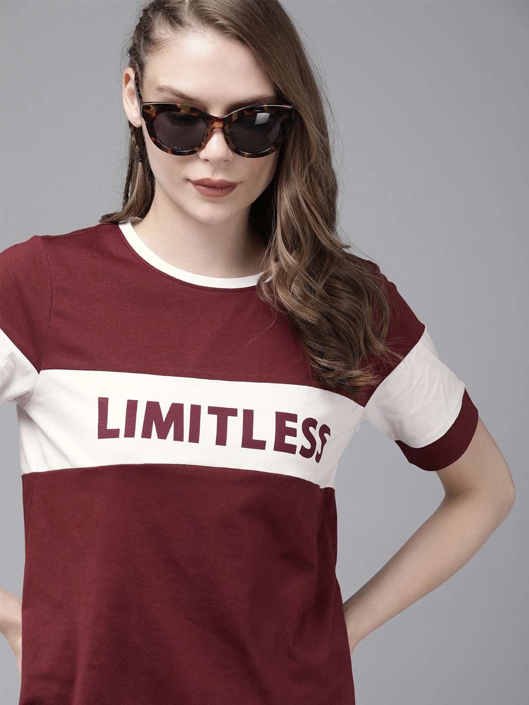 The Roadster Lifestyle Co Women Maroon White Colourblocked Round Neck Pure Cotton T-shirt
The Roadster Lifestyle Co Women Maroon White Colourblocked Round Neck Pure Cotton T-shirt