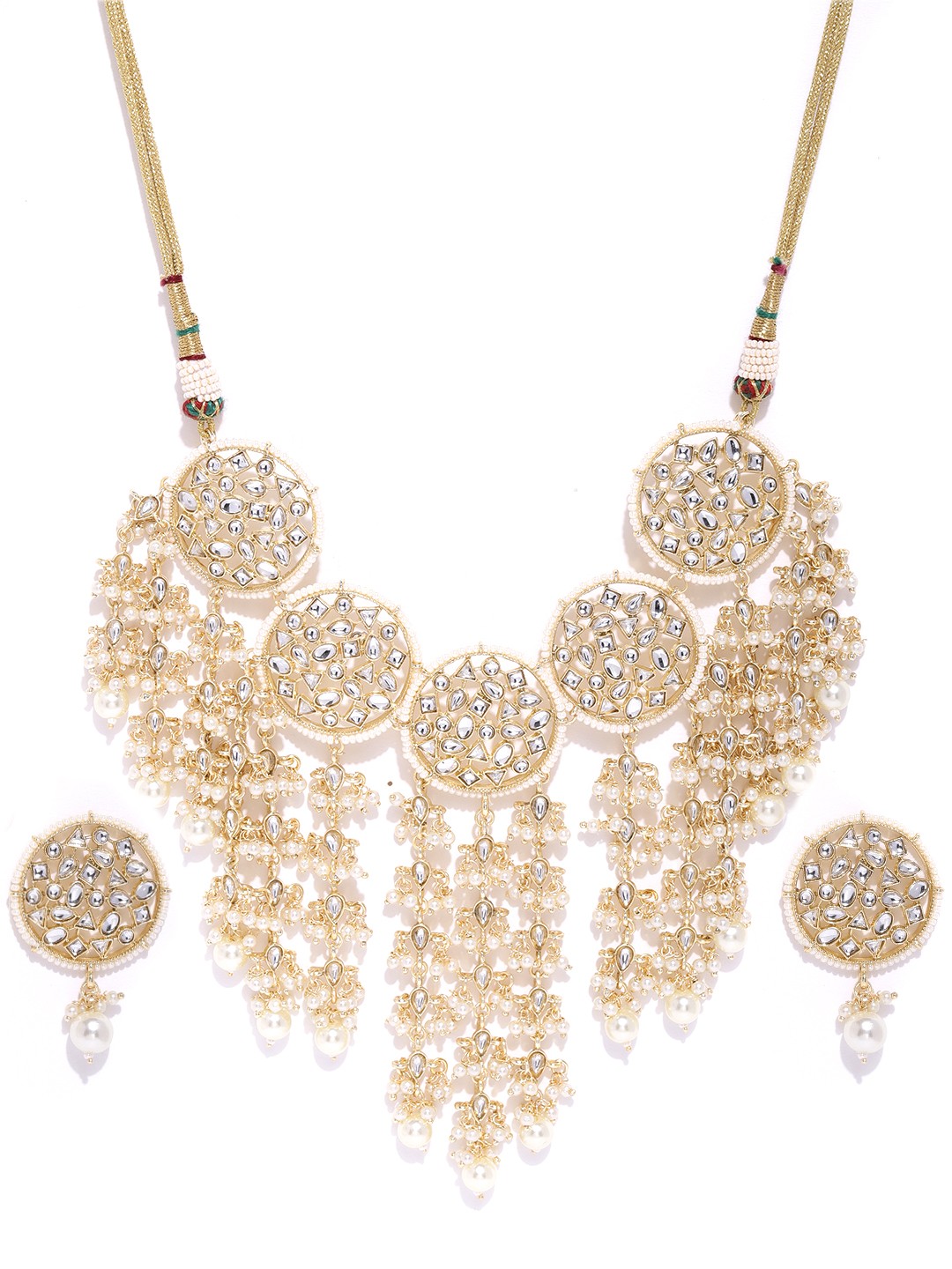 Melani Borsa Off-White Gold-Plated Handcrafted Kundan Studded & Beaded Jewellery Set
Melani Borsa Off-White Gold-Plated Handcrafted Kundan Studded & Beaded Jewellery Set