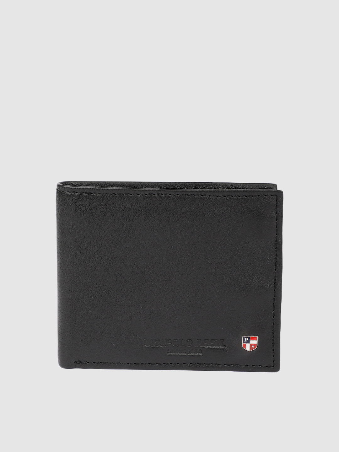 U.S. Polo Assn. Men Black Solid Leather Two Fold Wallet 
U.S. Polo Assn. Men Black Solid Leather Two Fold Wallet