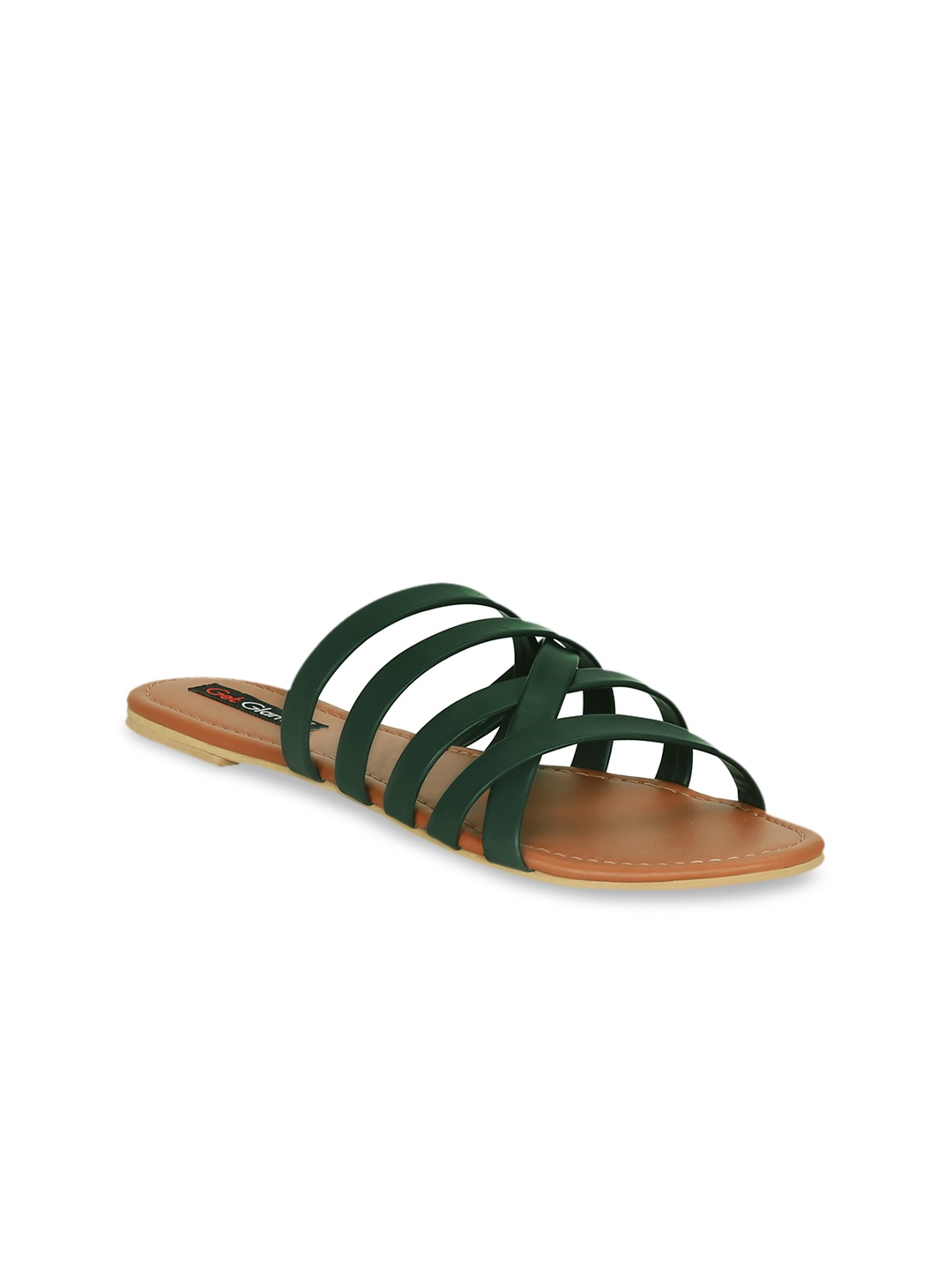 Get Glamr Women Green Solid Open Toe Flats