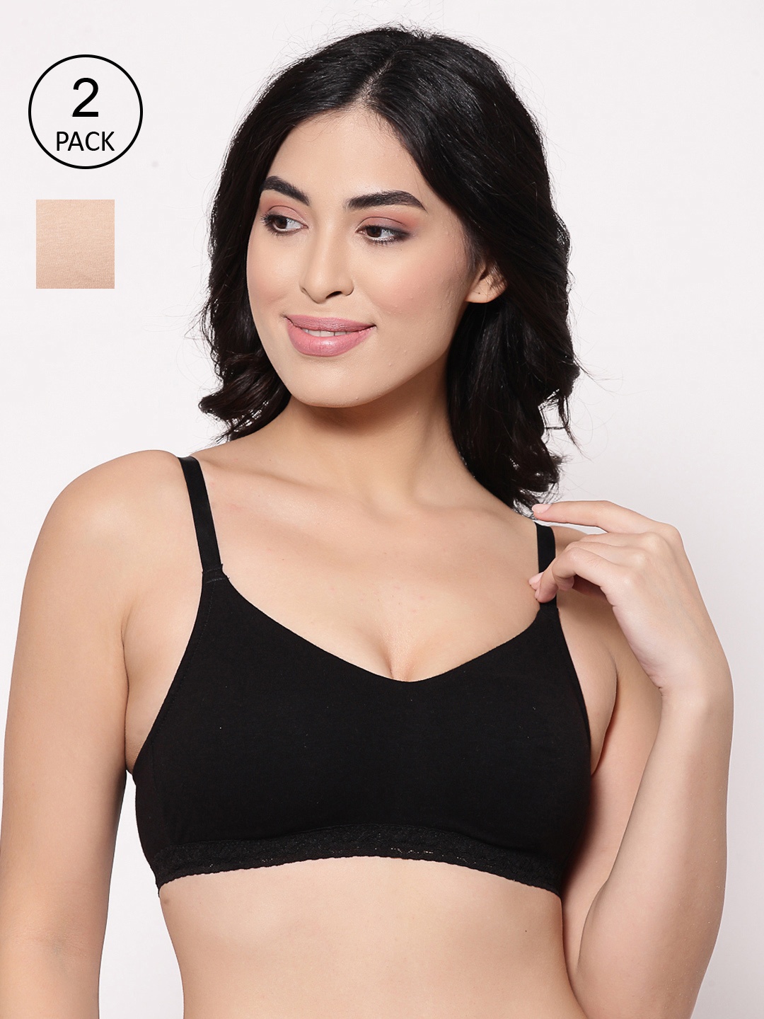 Inner Sense Pack of 2 Organic Cotton Seamless Everyday Laced Sustainable Bras ISB054, Beige
Inner Sense Pack of 2 Organic Cotton Seamless Everyday Laced Sustainable Bras ISB054, Beige
