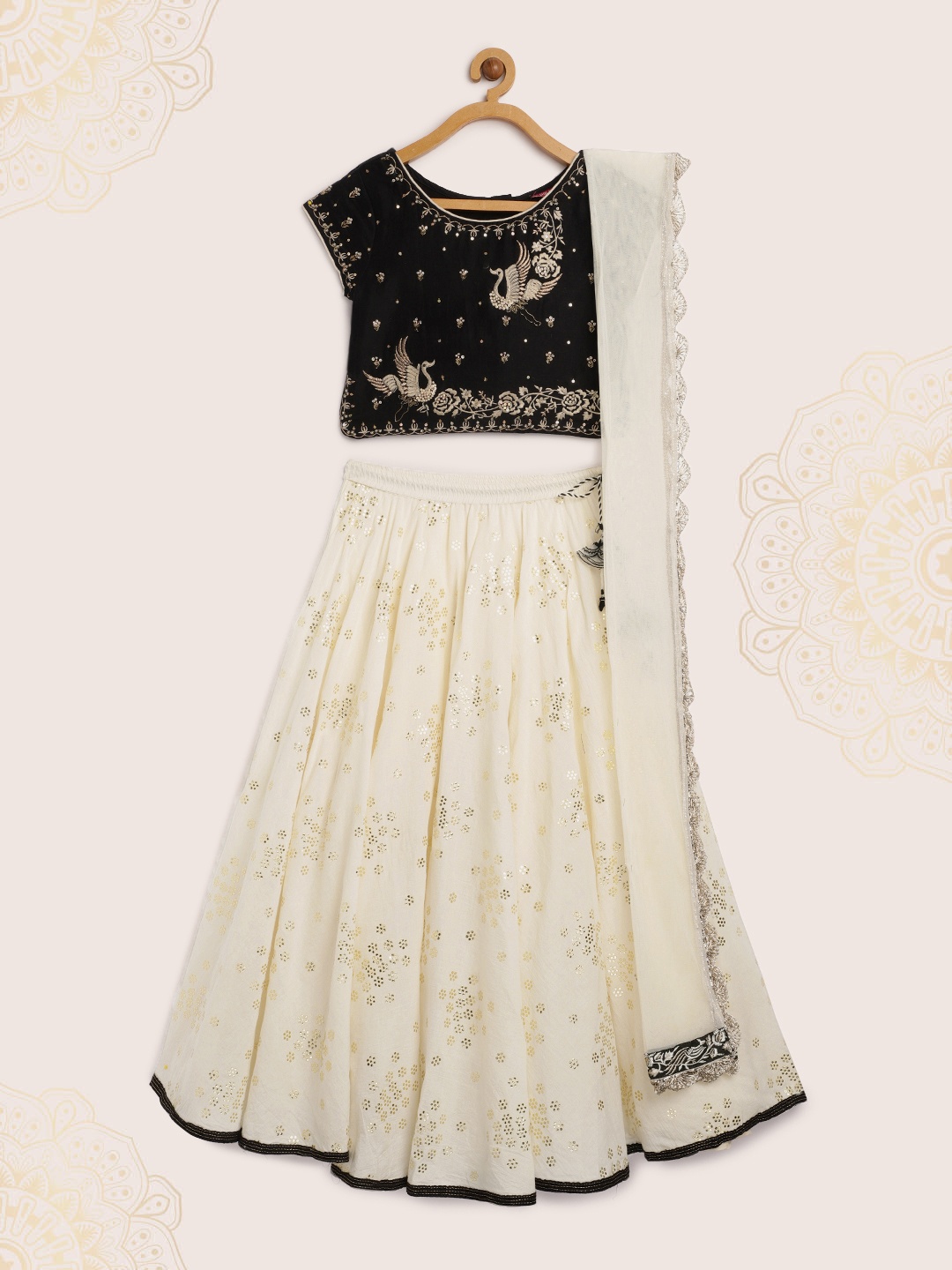 Biba Girls Black & Off-White Embellished Ready to Wear Lehenga & Blouse with Dupatta
Biba Girls Black & Off-White Embellished Ready to Wear Lehenga & Blouse with Dupatta