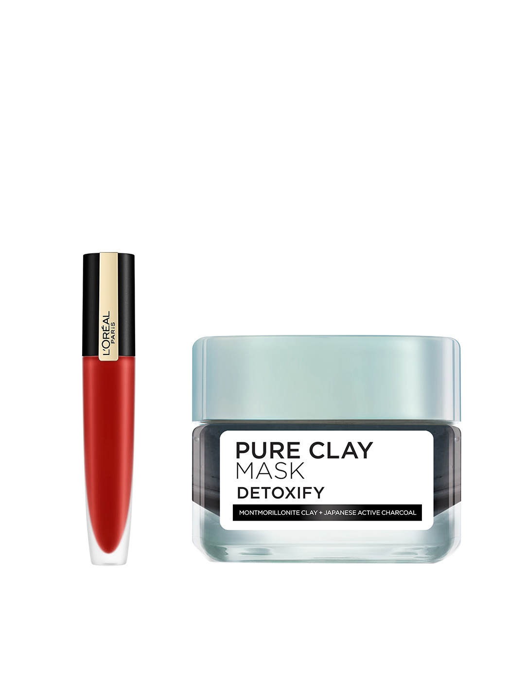 LOreal Paris Pure Clay Detox & Brighten Charcoal Face Mask & Matte Liquid Lipstick Set, Black
LOreal Paris Pure Clay Detox & Brighten Charcoal Face Mask & Matte Liquid Lipstick Set, Black