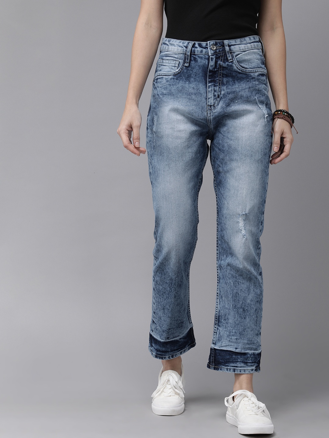 The Roadster Lifestyle Co Women Blue Straight Fit Mid-Rise Mildly Distressed Stretchable Cropped Jeans
The Roadster Lifestyle Co Women Blue Straight Fit Mid-Rise Mildly Distressed Stretchable Cropped Jeans