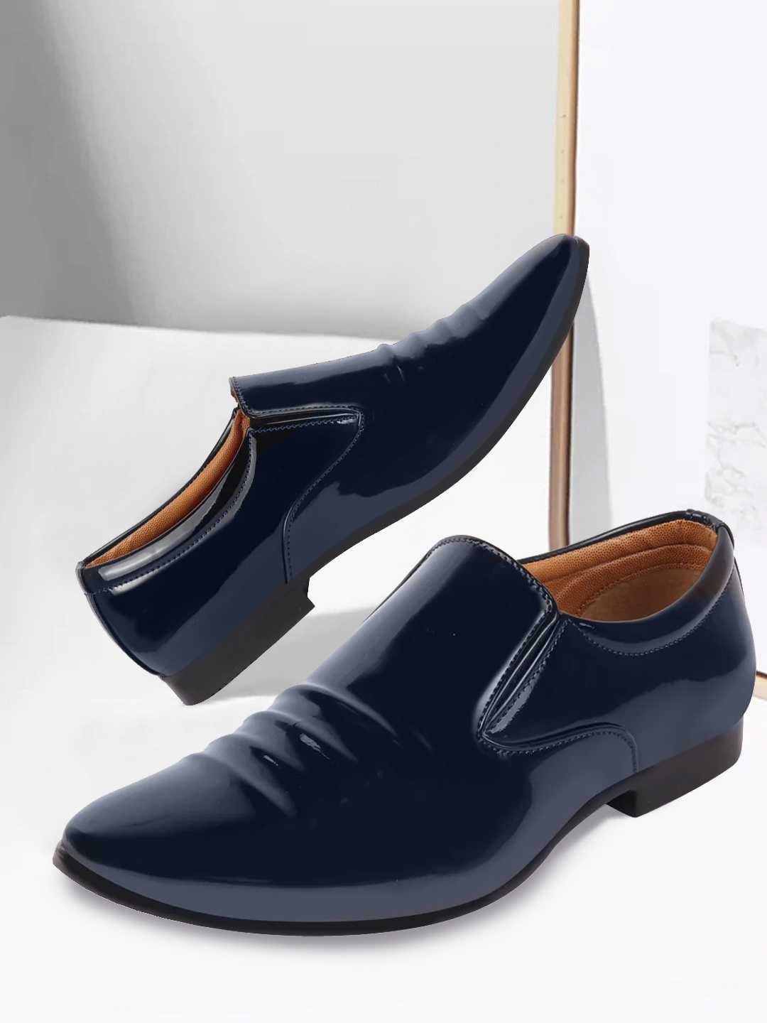 FAUSTO Men Blue Solid Loafers