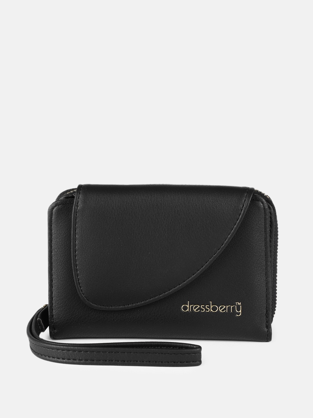 DressBerry Women Black Solid Zip Around Wallet