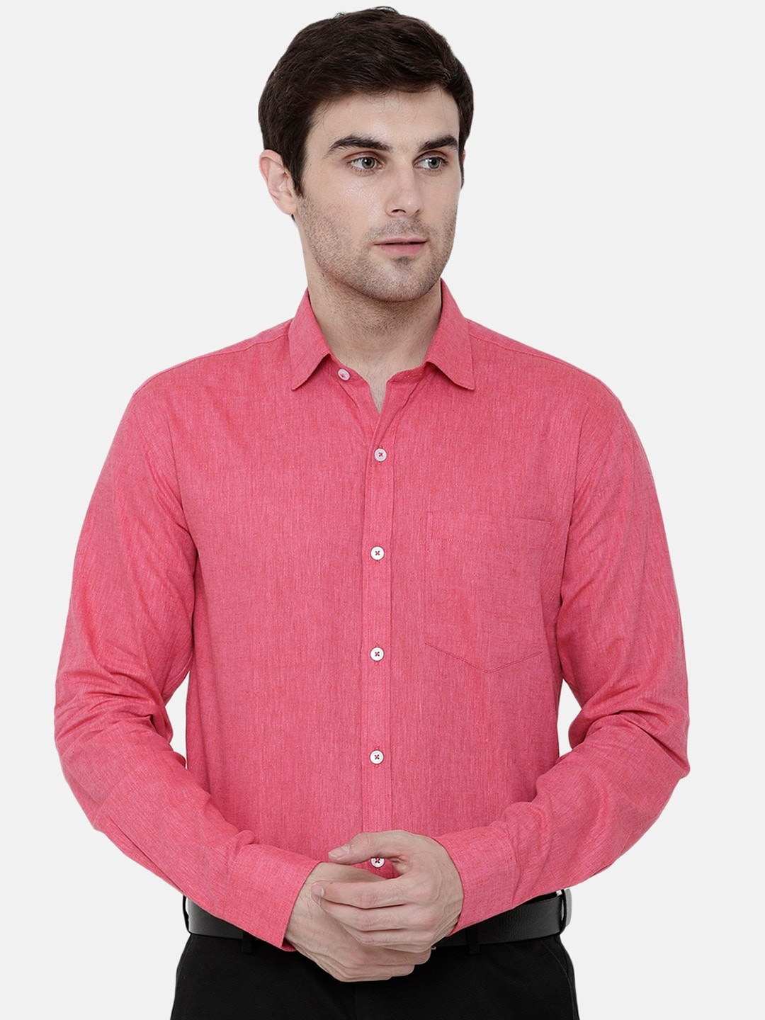 CAVALLO by Linen Club Men Linen Cotton Pink Regular Fit Solid Sustainable Formal Shirt
CAVALLO by Linen Club Men Linen Cotton Pink Regular Fit Solid Sustainable Formal Shirt