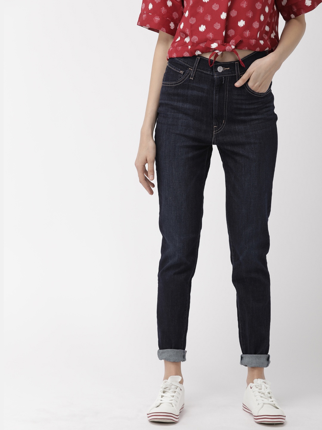 Levis Women Blue Mile Super Skinny Fit High-Rise Clean Look Stretchable Jeans, Navy blue
Levis Women Blue Mile Super Skinny Fit High-Rise Clean Look Stretchable Jeans, Navy blue