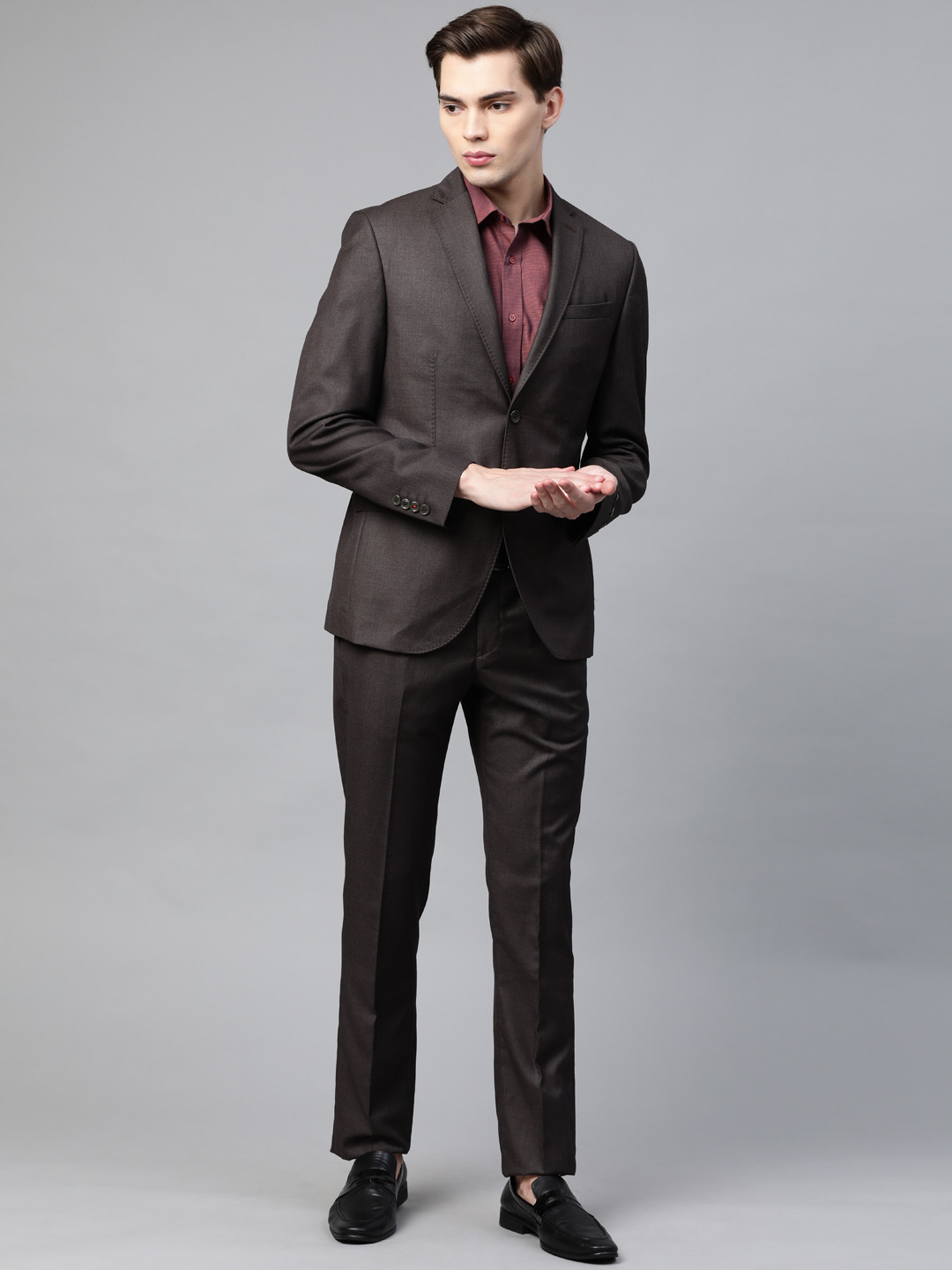 Blackberrys Men Coffee Brown Solid Single Breasted Slim Fit 2 Piece Formal Suit
Blackberrys Men Coffee Brown Solid Single Breasted Slim Fit 2 Piece Formal Suit