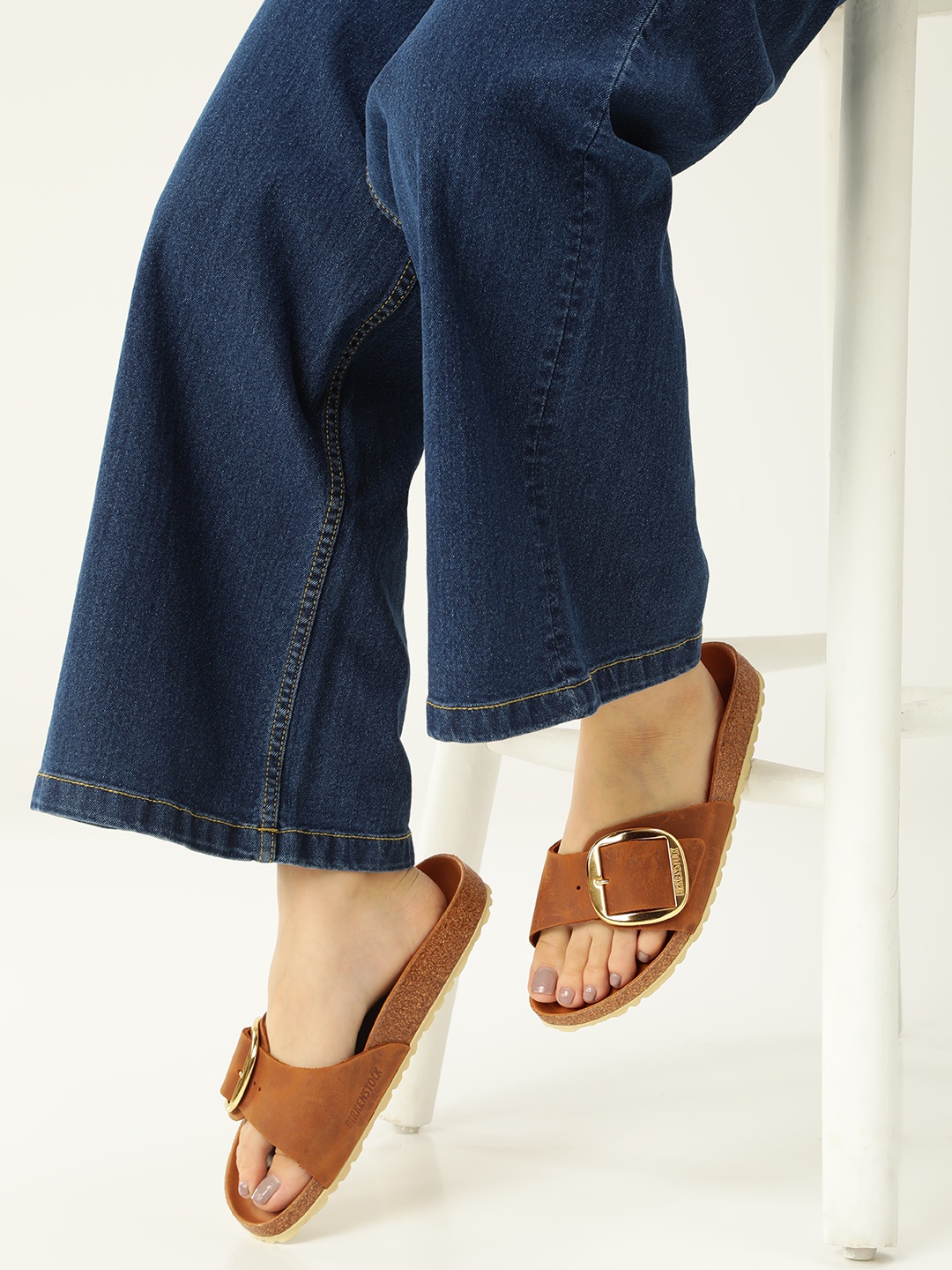 Birkenstock Madrid Big Buckle Cognac Narrow Width Oiled Leather One-Strap Sandals, Brown
Birkenstock Madrid Big Buckle Cognac Narrow Width Oiled Leather One-Strap Sandals, Brown