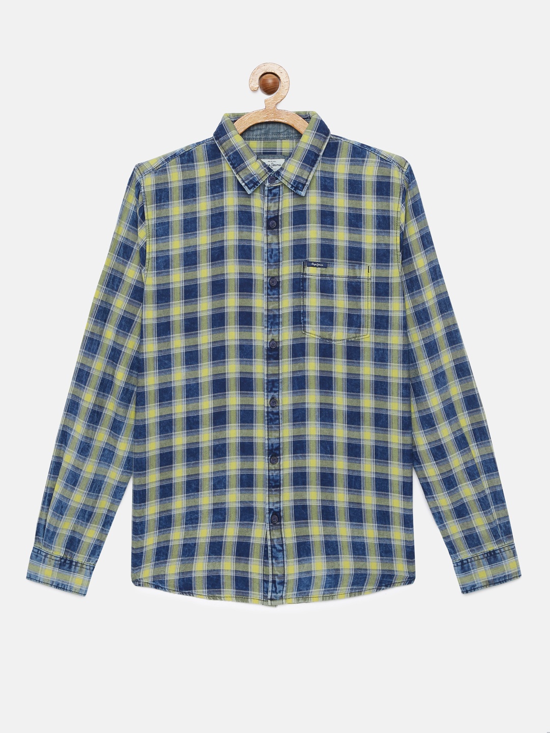 Pepe Jeans Boys Yellow & Navy Blue MARSHALL Pure Cotton Regular Fit Checked Casual Shirt
Pepe Jeans Boys Yellow & Navy Blue MARSHALL Pure Cotton Regular Fit Checked Casual Shirt