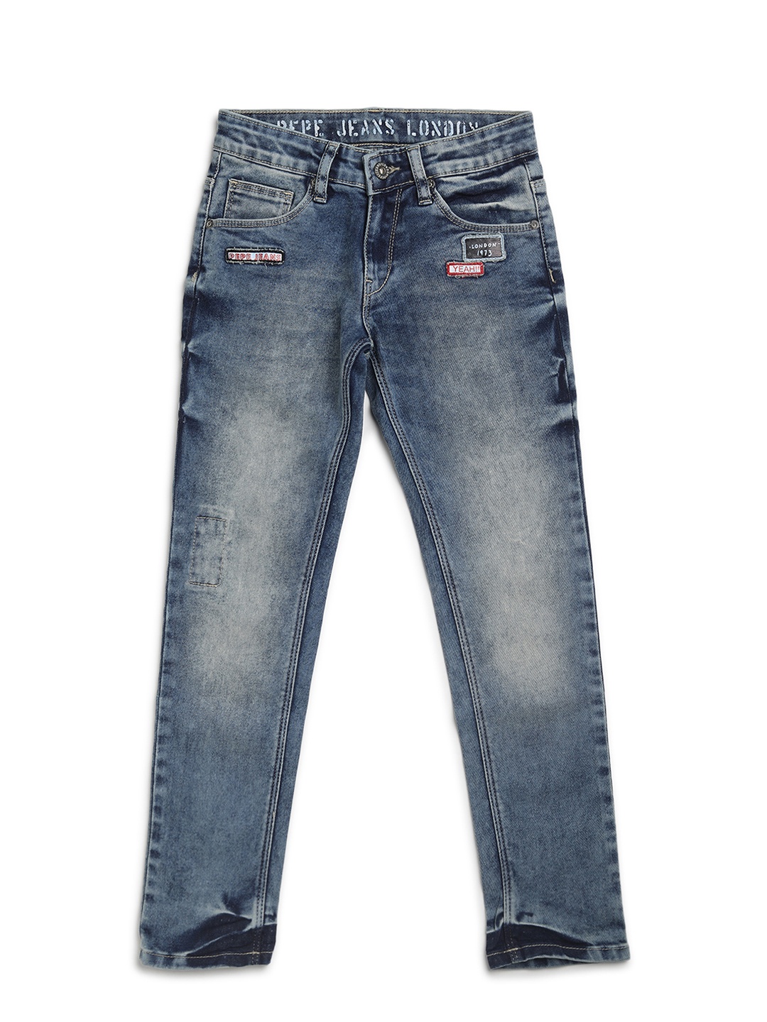 Pepe Jeans Boys Blue Slim Fit Mid-Rise Clean Look Stretchable Jeans